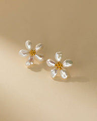 Pearly Jasmine Stud Earrings