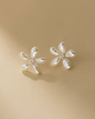 Pearly Jasmine Stud Earrings