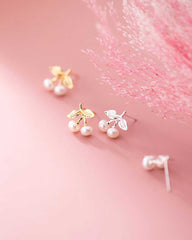 Pearl Cherry Stud Earrings