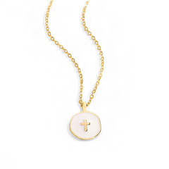 Minimalist Enamel Cross Pendant