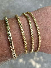 Franco Bracelet - 14k Gold Vermeil 925 Sterling Silver - 7"-9" - 2.5mm-5mm