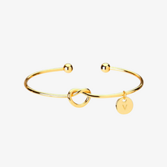 Infinity Initial Letter Bangle Bracelet