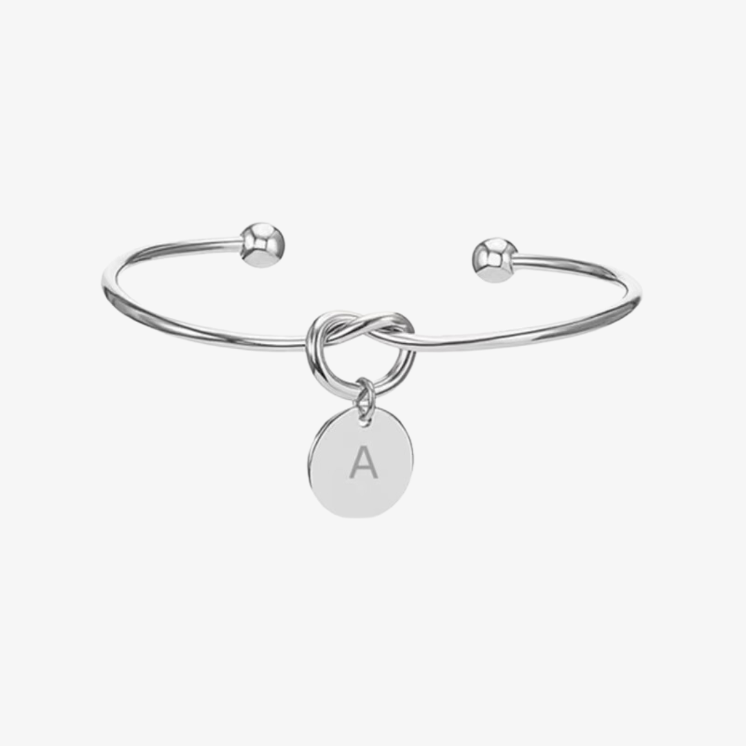Infinity Initial Letter Bangle Bracelet