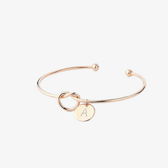 Infinity Initial Letter Bangle Bracelet