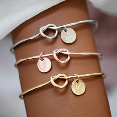 Infinity Initial Letter Bangle Bracelet