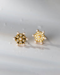 Pearl Snowflake Stud Earrings