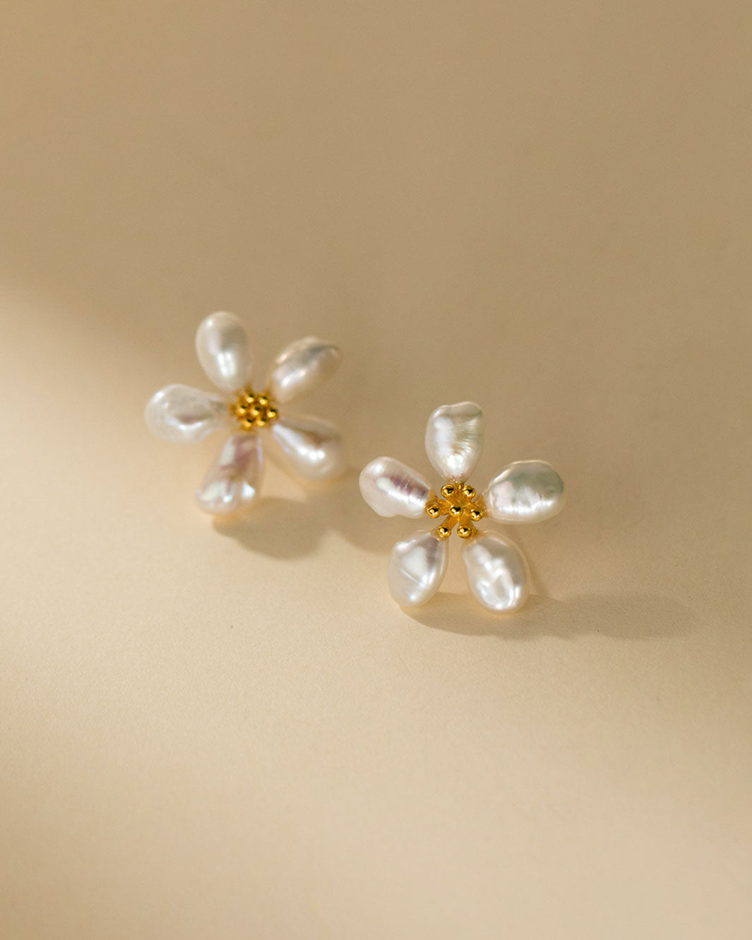 Pearly Jasmine Stud Earrings