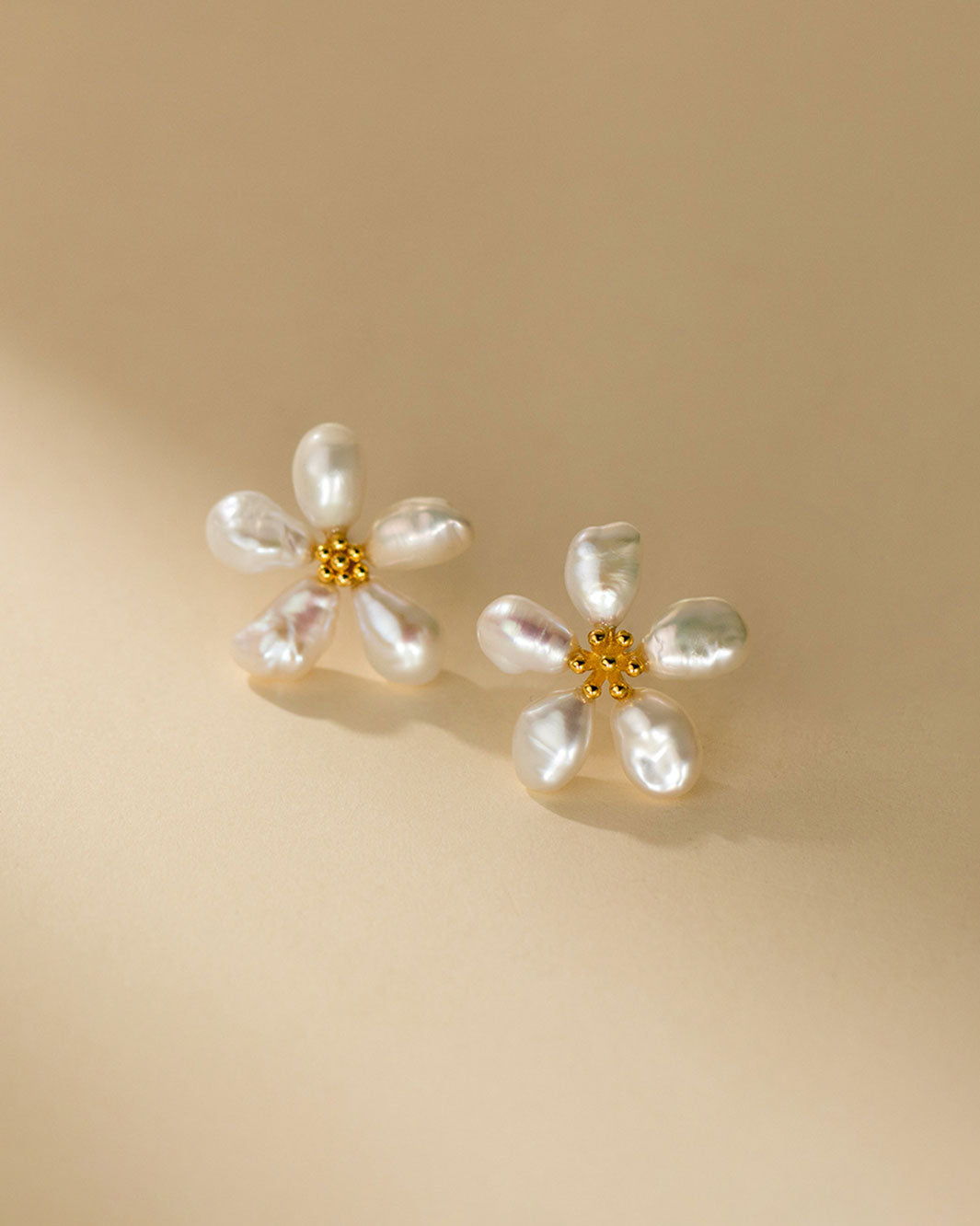 Pearly Jasmine Stud Earrings