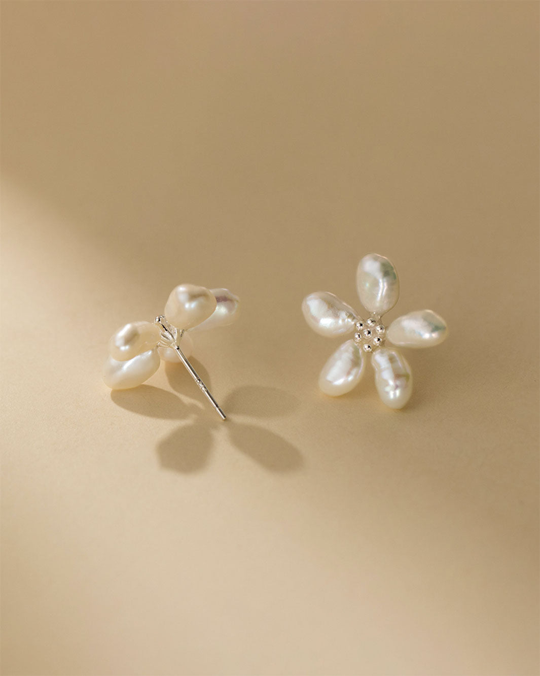Pearly Jasmine Stud Earrings