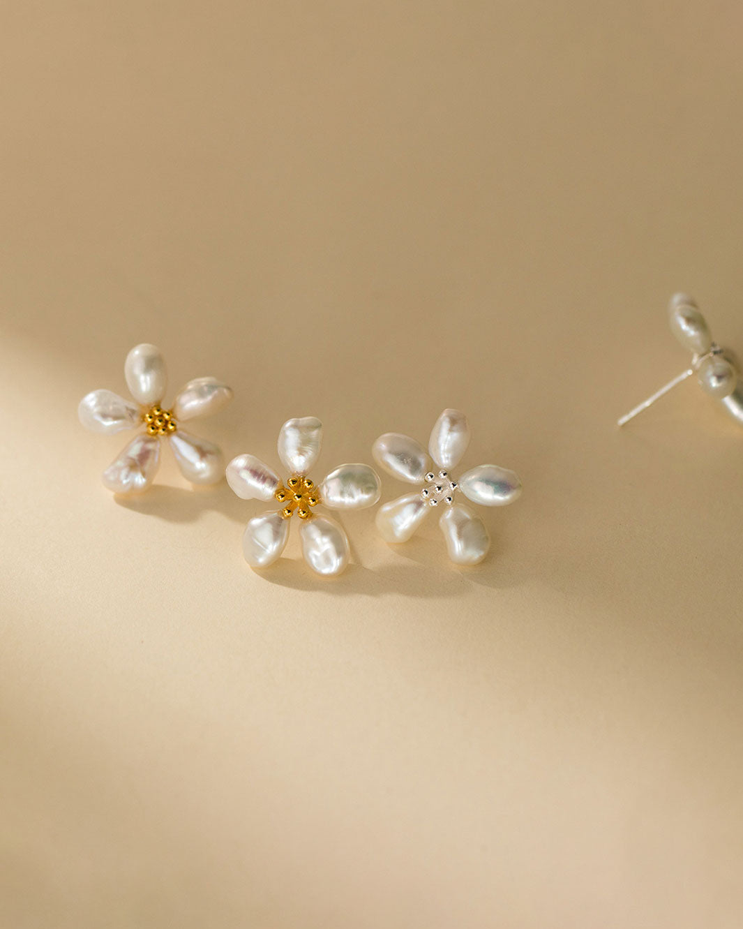Pearly Jasmine Stud Earrings