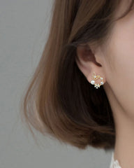 Magnolia Floral Stud Earrings