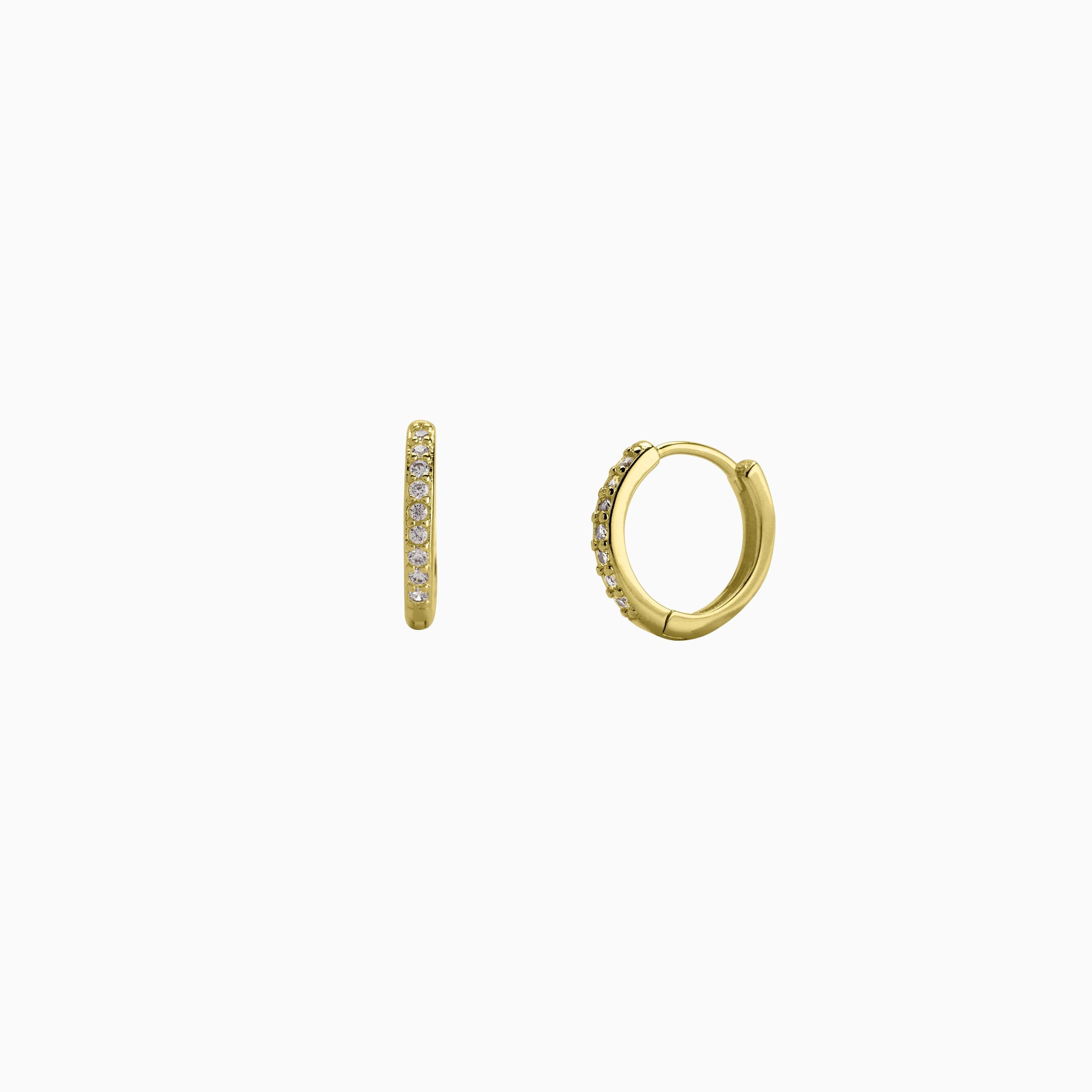 Pave Huggie Hoop Earrings