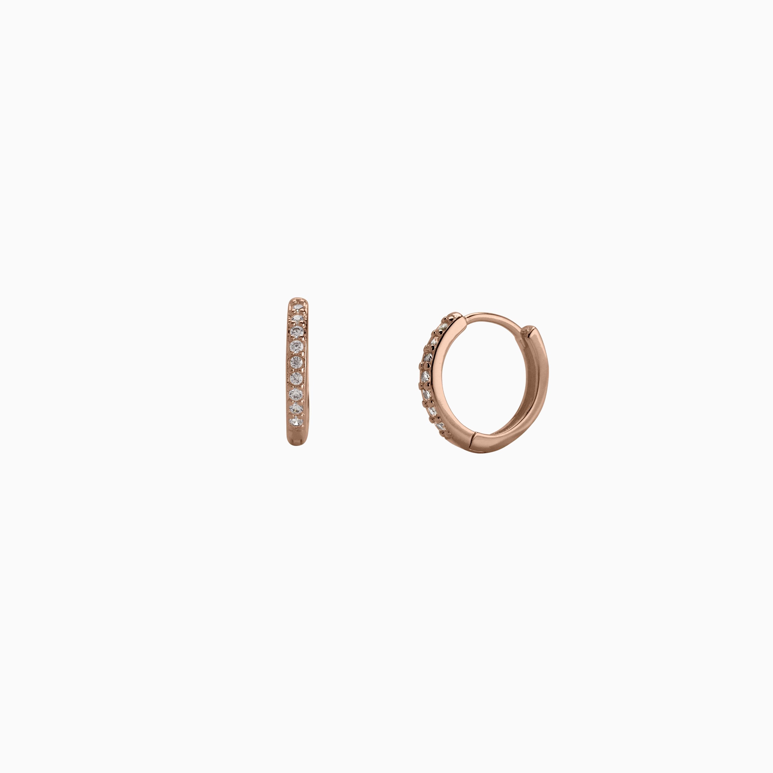 Pave Huggie Hoop Earrings