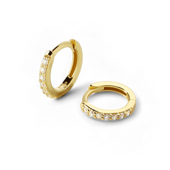Pave Huggie Hoop Earrings