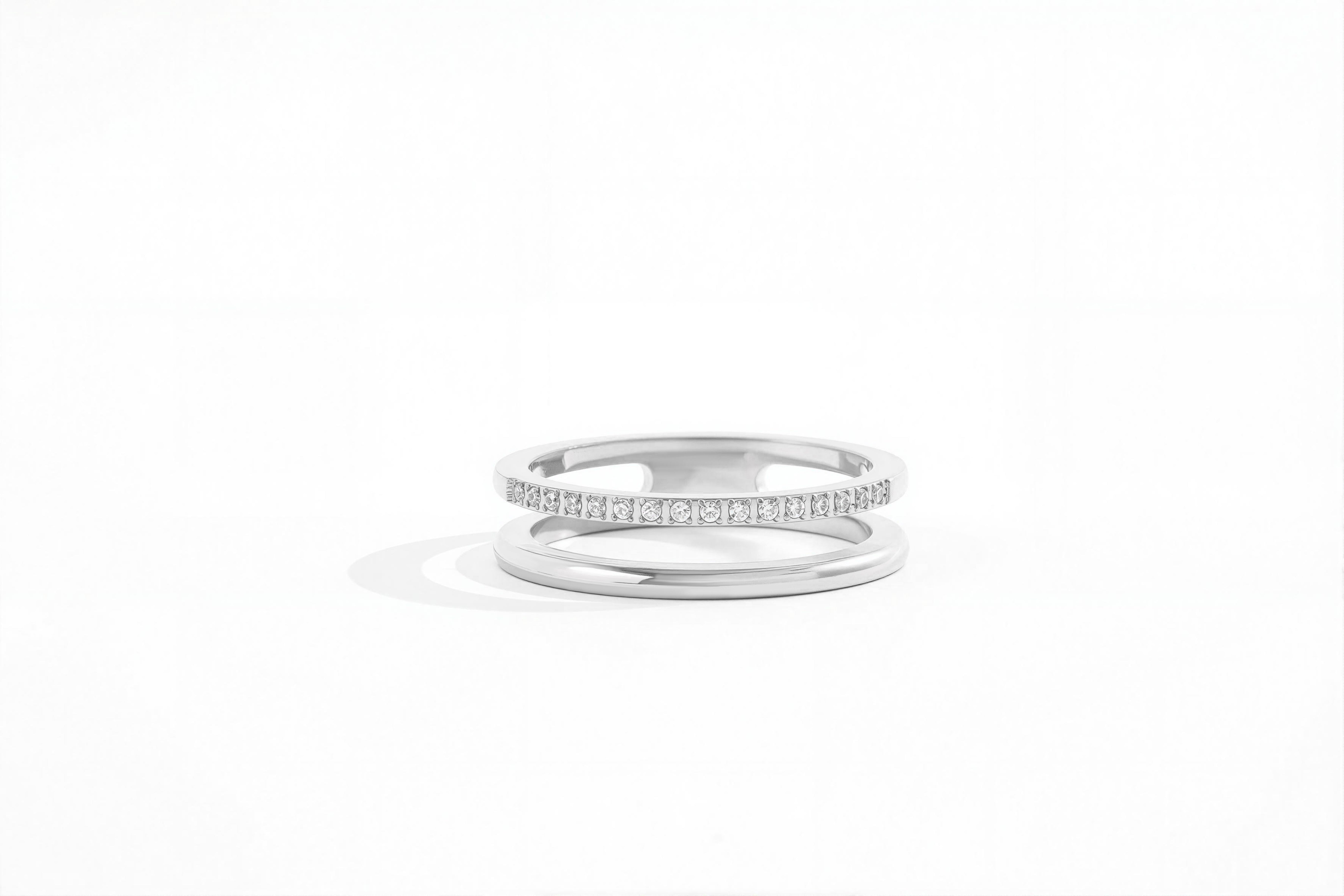 Double Band Pave Ring