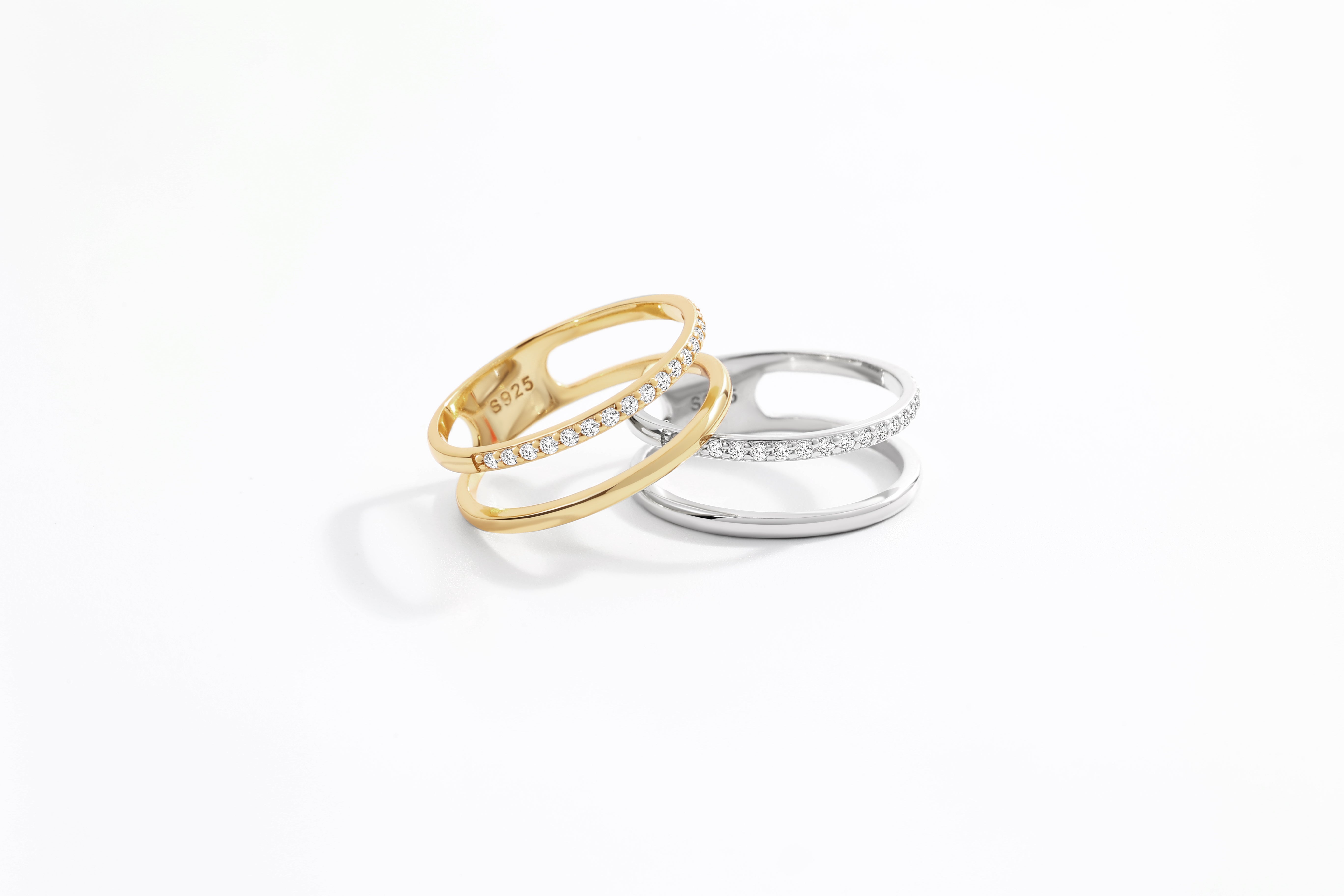 Double Band Pave Ring