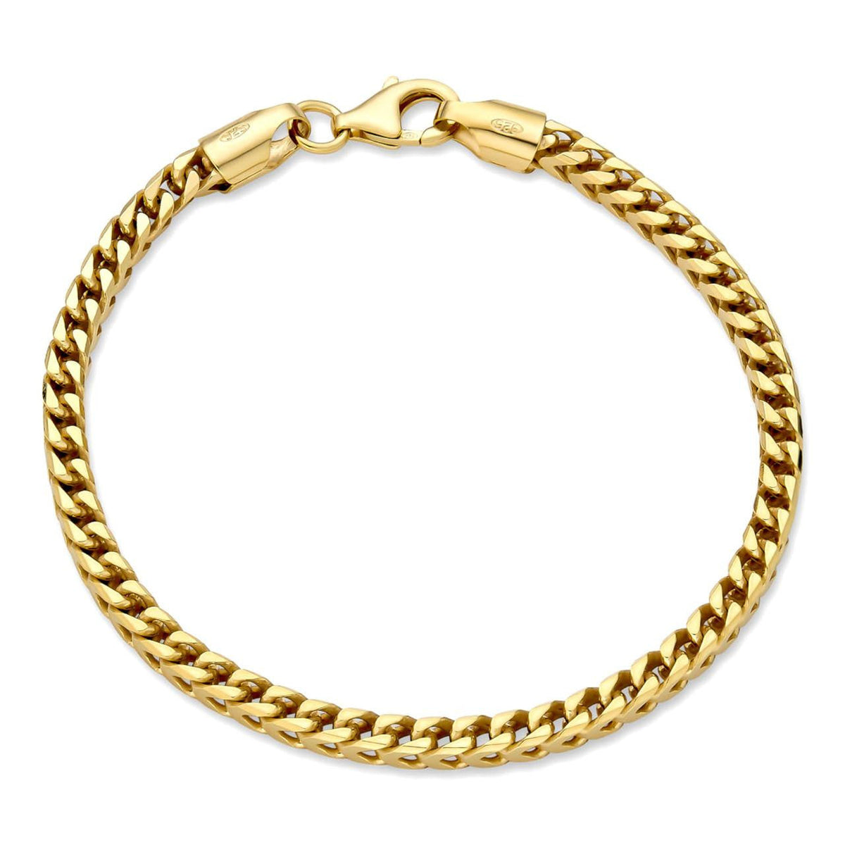 Franco Bracelet - 14k Gold Vermeil 925 Sterling Silver - 7"-9" - 2.5mm-5mm