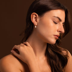 Diamond Pearl Droplet Earrings in 18K Gold